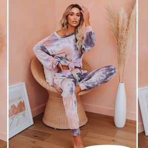 Vici Idle Pocketed Tie Dye Knit Joggers